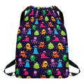 Cute Monster Pattern Print Drawstring Backpack