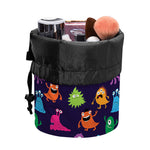 Cute Monster Pattern Print Drawstring Makeup Bag