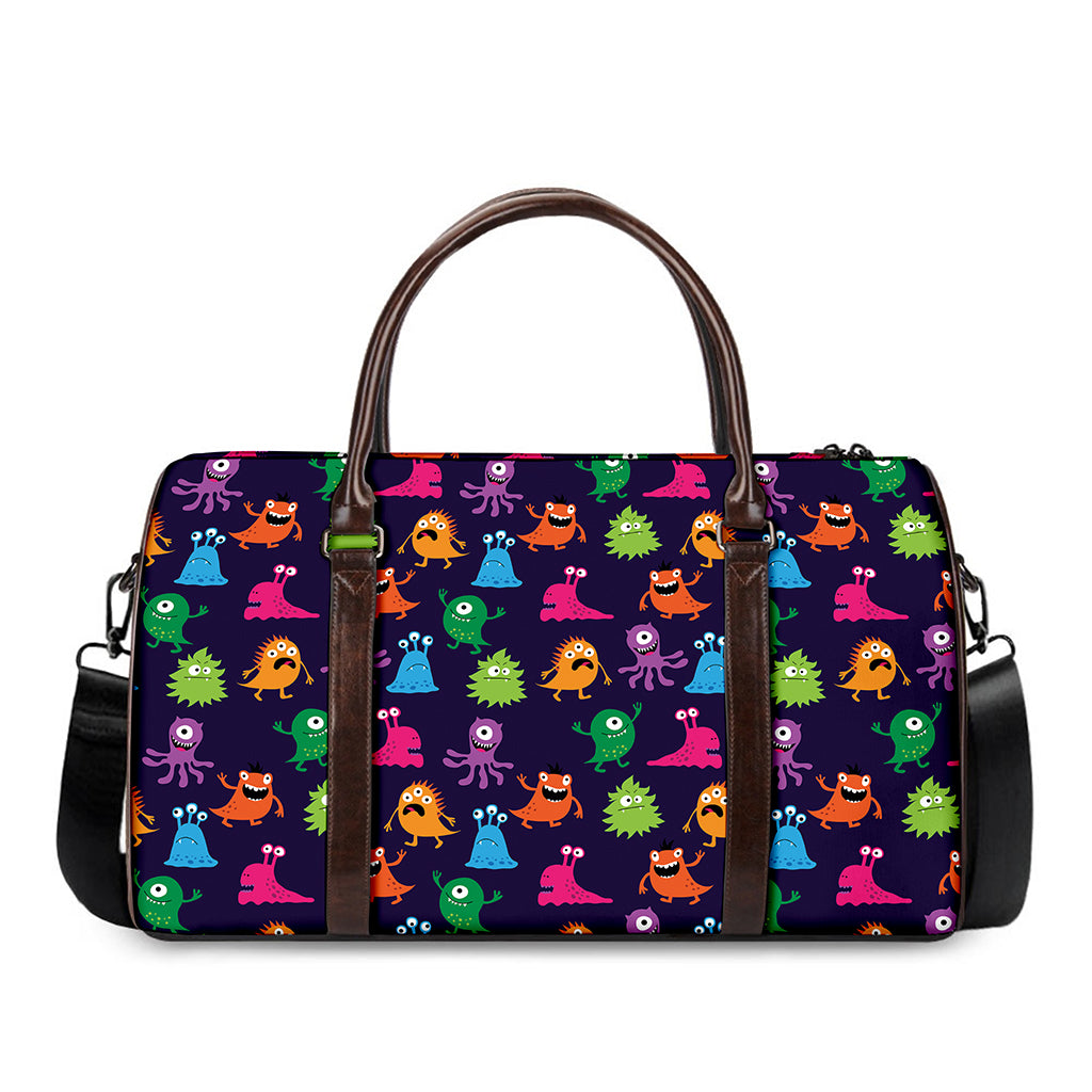 Cute Monster Pattern Print Duffle Bag
