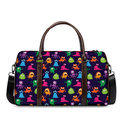 Cute Monster Pattern Print Duffle Bag