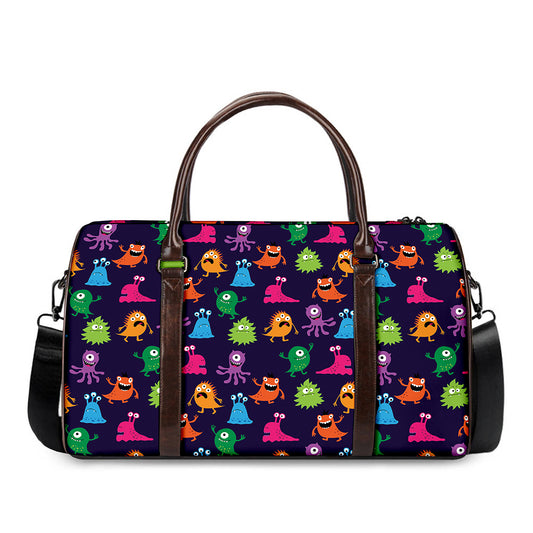 Cute Monster Pattern Print Duffle Bag