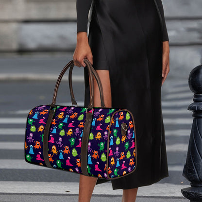 Cute Monster Pattern Print Duffle Bag