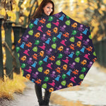 Cute Monster Pattern Print Foldable Umbrella