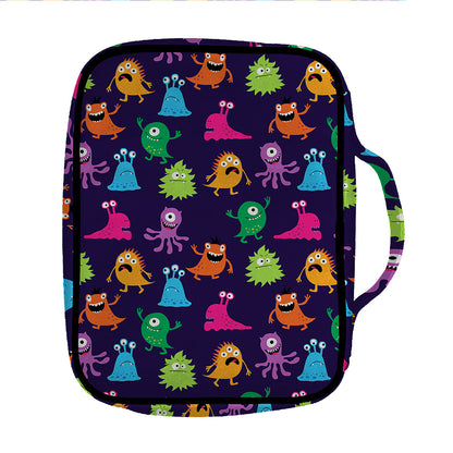 Cute Monster Pattern Print Front Pocket Bible Bag