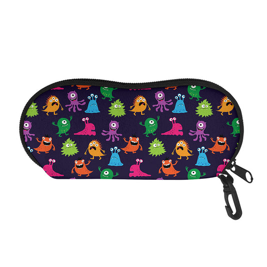 Cute Monster Pattern Print Glasses Case