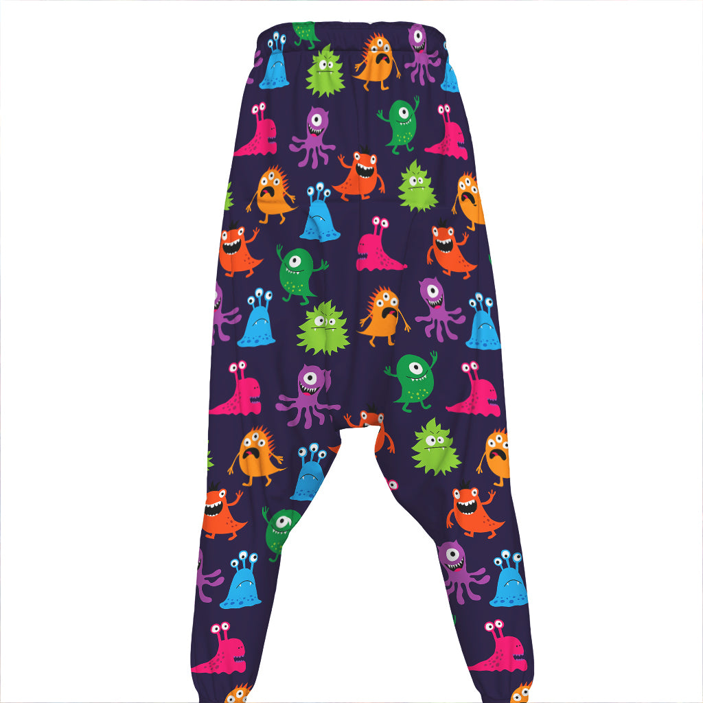 Cute Monster Pattern Print Hammer Pants
