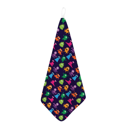 Cute Monster Pattern Print Hand Towel