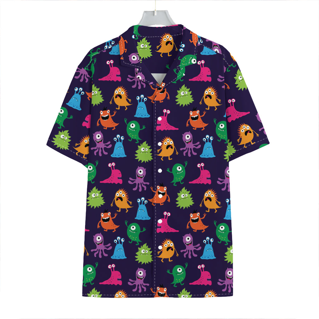 Cute Monster Pattern Print Hawaiian Shirt