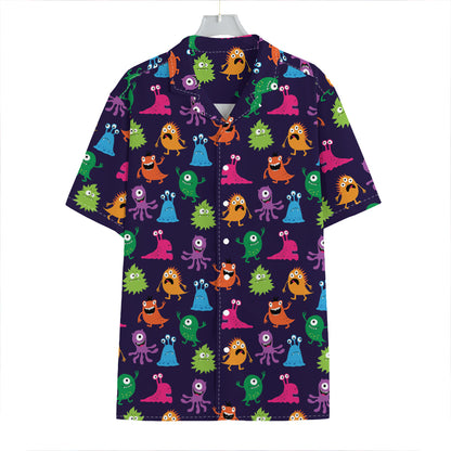 Cute Monster Pattern Print Hawaiian Shirt