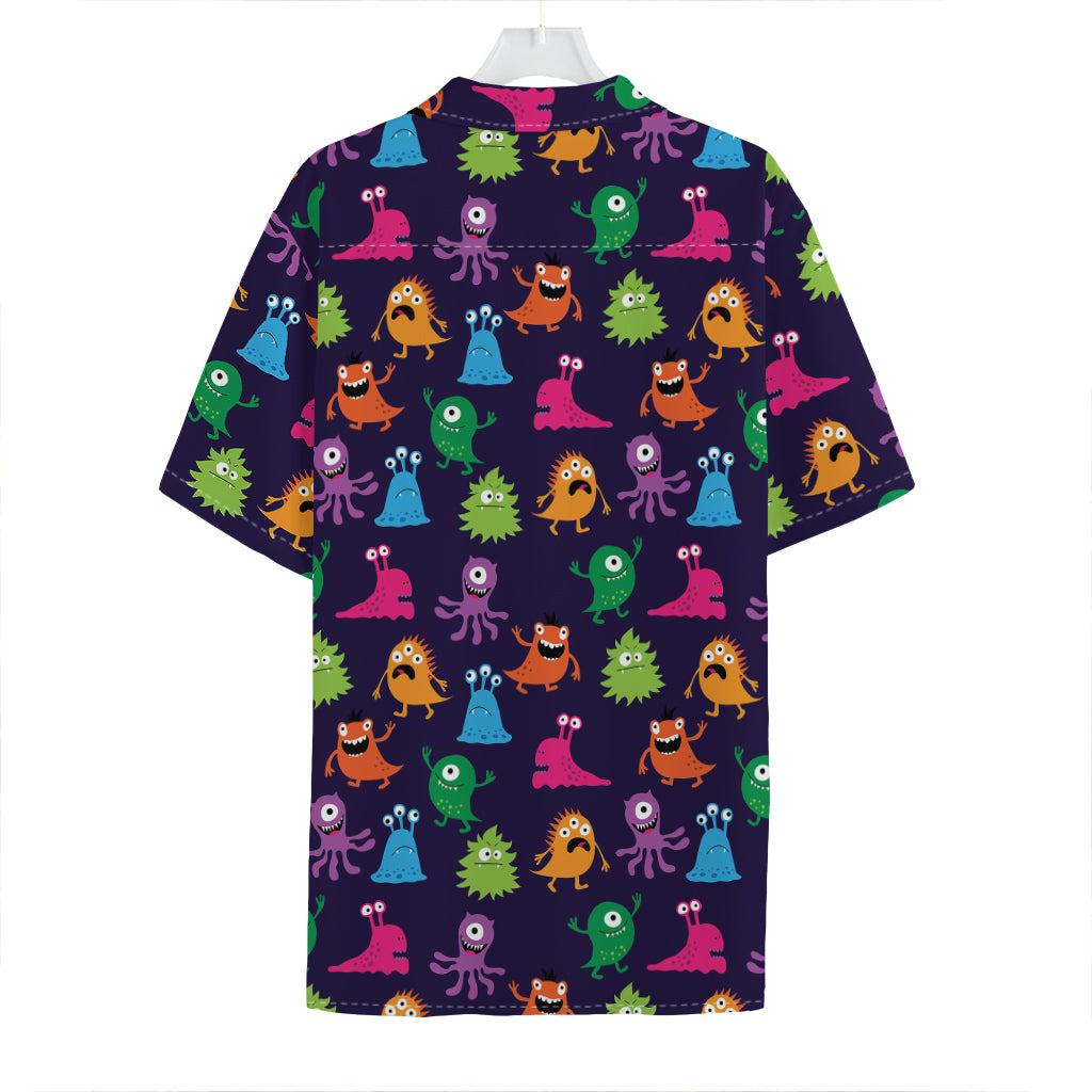 Cute Monster Pattern Print Hawaiian Shirt