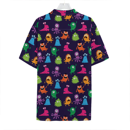 Cute Monster Pattern Print Hawaiian Shirt