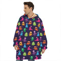 Cute Monster Pattern Print Hoodie Blanket