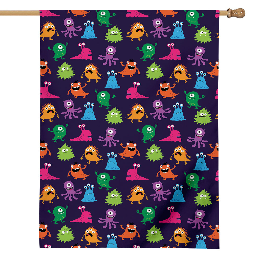 Cute Monster Pattern Print House Flag