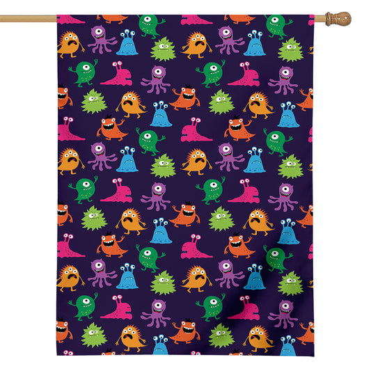 Cute Monster Pattern Print House Flag
