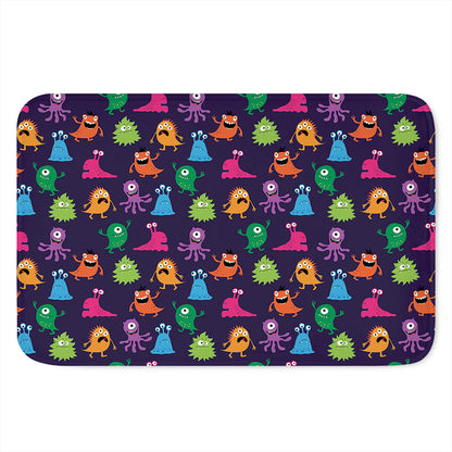 Cute Monster Pattern Print Indoor Door Mat