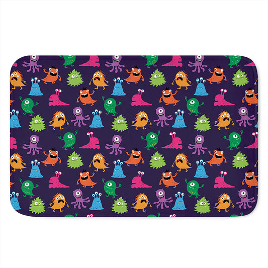 Cute Monster Pattern Print Indoor Door Mat