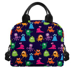 Cute Monster Pattern Print Insulated Lunch Bag