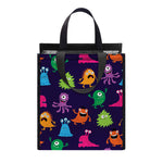 Cute Monster Pattern Print Insulated Lunch Tote