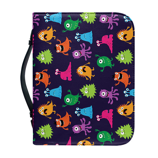 Cute Monster Pattern Print Leather Bible Cover