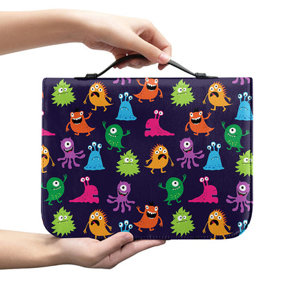 Cute Monster Pattern Print Leather Bible Cover