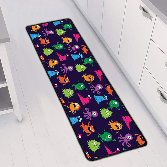 Cute Monster Pattern Print Long Kitchen Mat