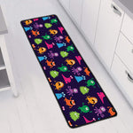 Cute Monster Pattern Print Long Kitchen Mat