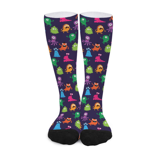 Cute Monster Pattern Print Long Socks