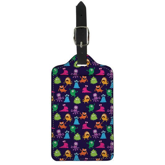 Cute Monster Pattern Print Luggage Tag