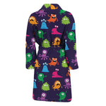 Cute Monster Pattern Print Men's Bathrobe