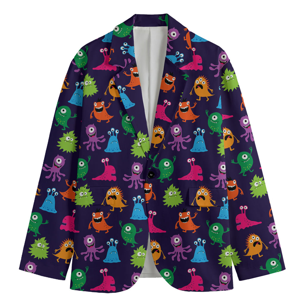 Cute Monster Pattern Print Men's Blazer