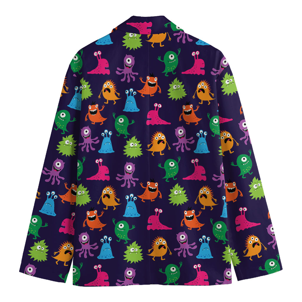 Cute Monster Pattern Print Men's Blazer