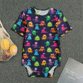Cute Monster Pattern Print Men's Bodysuit