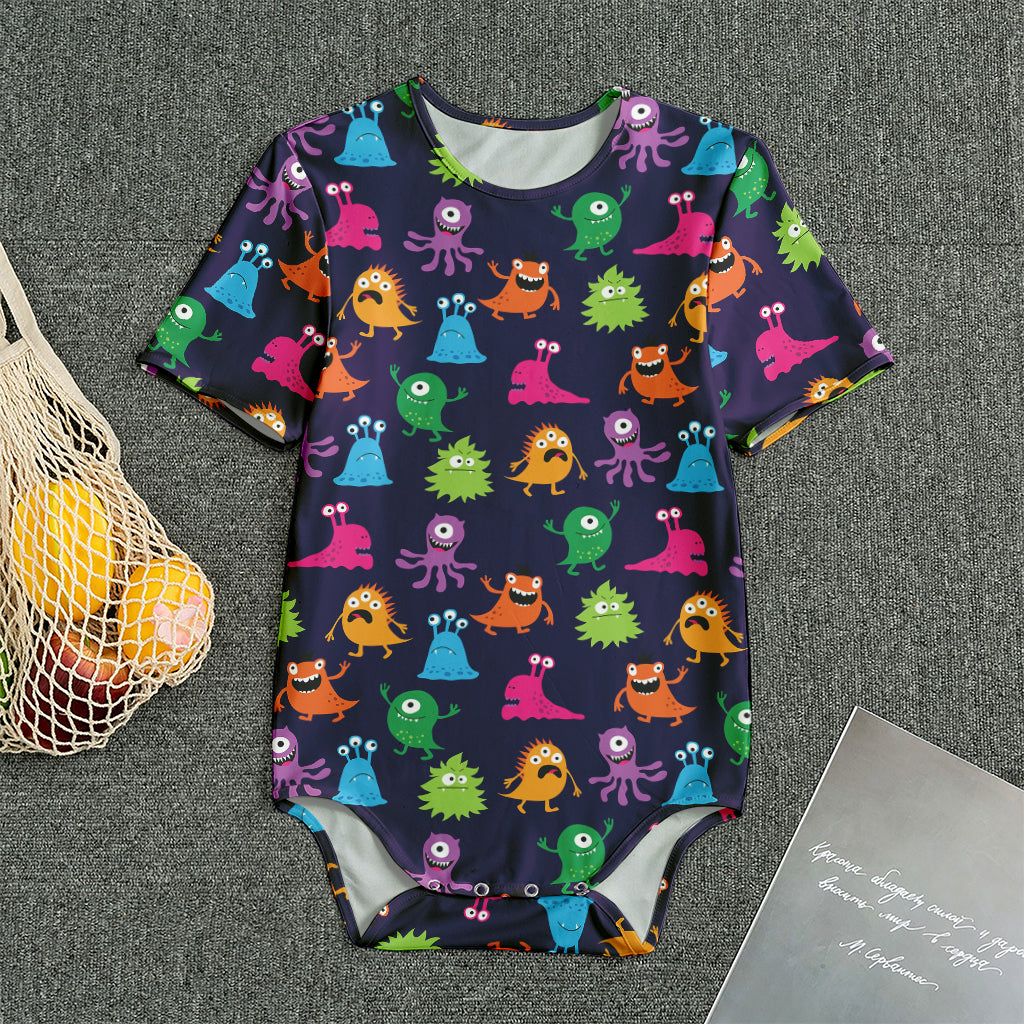 Cute Monster Pattern Print Men's Bodysuit