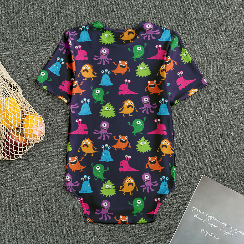 Cute Monster Pattern Print Men's Bodysuit