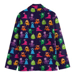 Cute Monster Pattern Print Men's Cotton Blazer