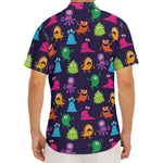 Cute Monster Pattern Print Men's Deep V-Neck Shirt