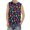 Cute Monster Pattern Print Men's Fitness Tank Top