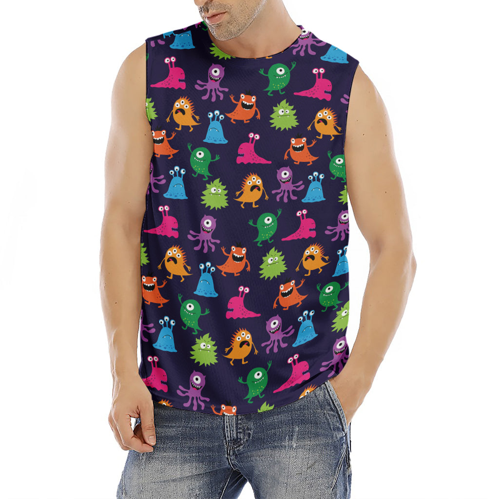 Cute Monster Pattern Print Men's Fitness Tank Top