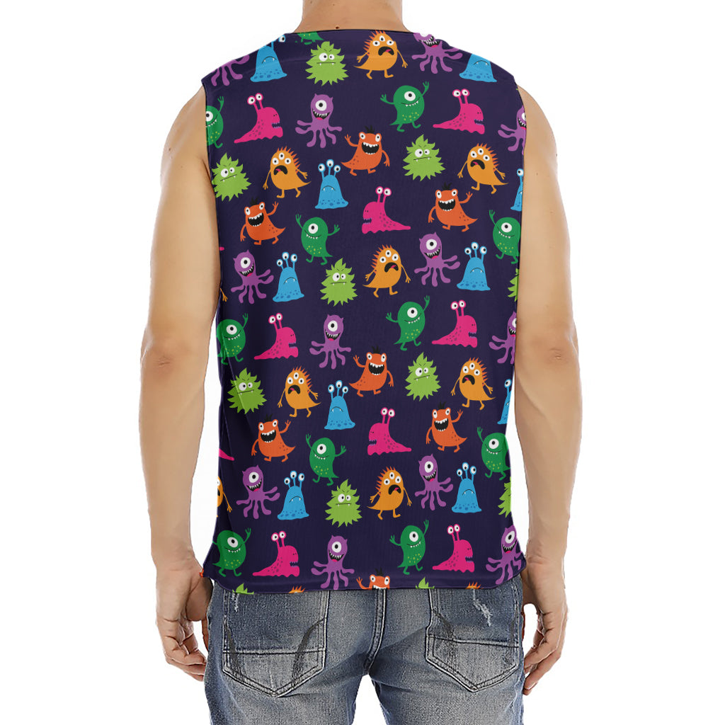 Cute Monster Pattern Print Men's Fitness Tank Top