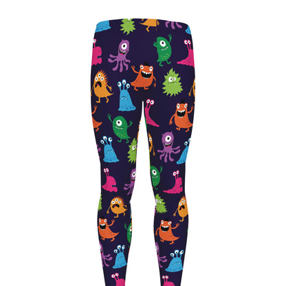 Cute Monster Pattern Print Men's leggings