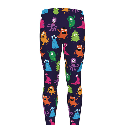 Cute Monster Pattern Print Men's leggings