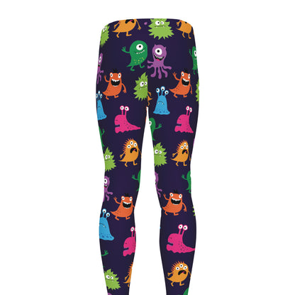 Cute Monster Pattern Print Men's leggings