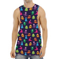 Cute Monster Pattern Print Men's Muscle Tank Top