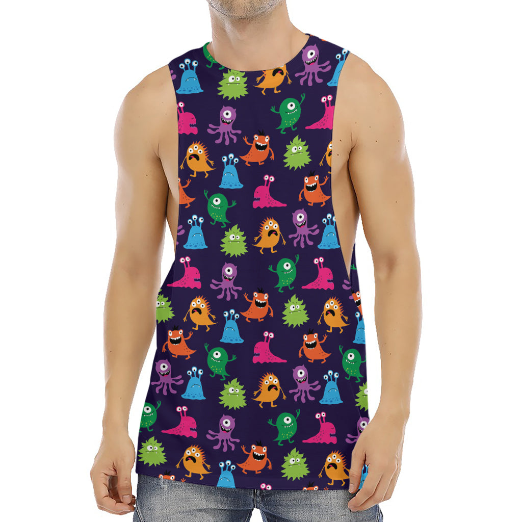 Cute Monster Pattern Print Men's Muscle Tank Top