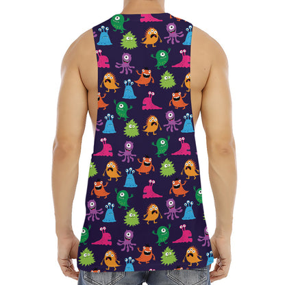 Cute Monster Pattern Print Men's Muscle Tank Top
