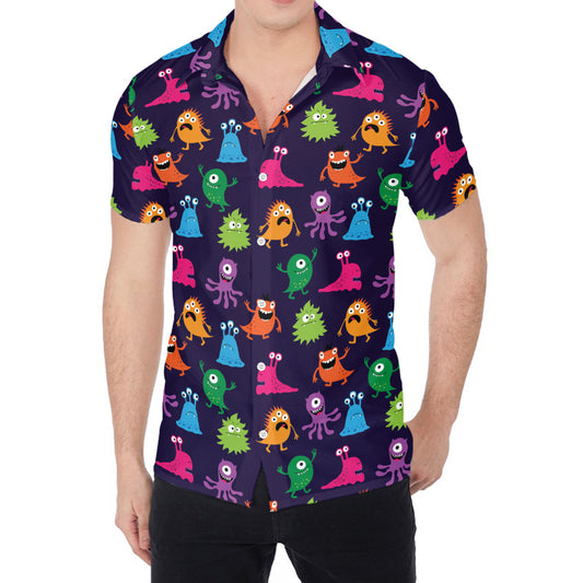 Cute Monster Pattern Print Men's Shirt