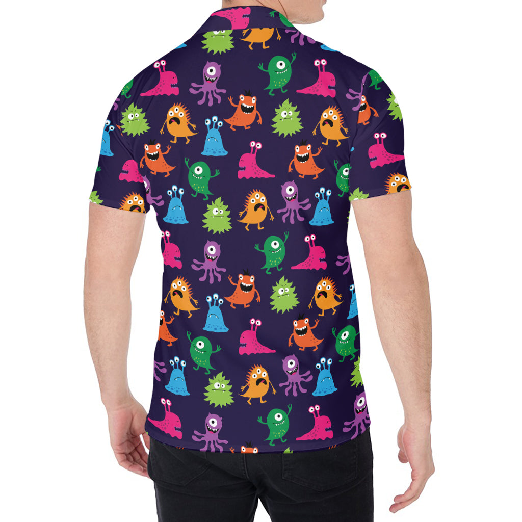 Cute Monster Pattern Print Men's Shirt
