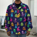 Cute Monster Pattern Print Men's Shirt Jacket