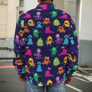 Cute Monster Pattern Print Men's Shirt Jacket