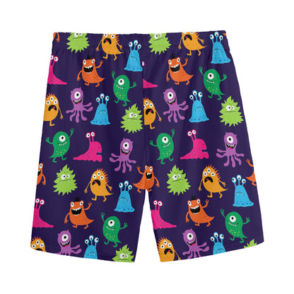 Cute Monster Pattern Print Men's Sports Shorts